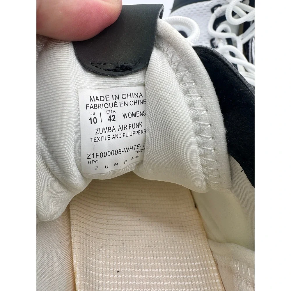 Zumba Air Funk Womens 10 White Black High Top Dance Fitness Sneakers Z1F00008